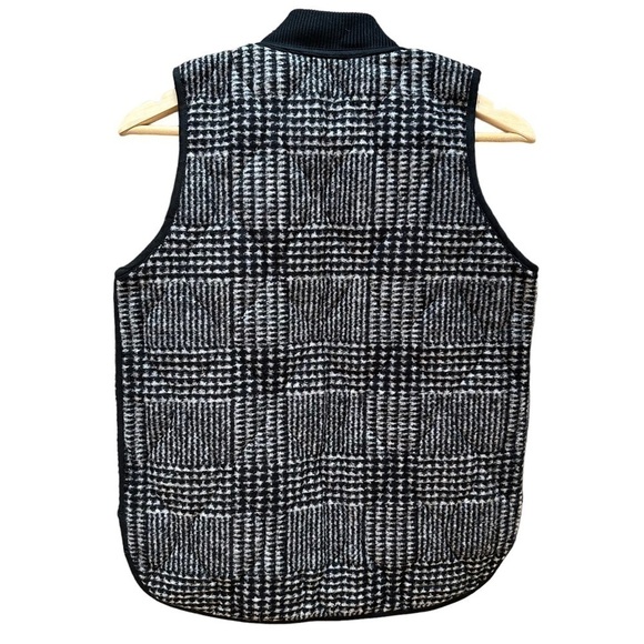 Madewell Black Plaid‎ Copeland Reversible Vest Preppy Minimalist Neutral Size XS - Picture 2 of 4